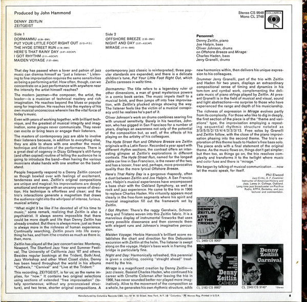 Denny Zeitlin : Zeitgeist (LP, Album)