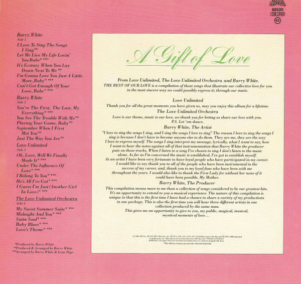 Barry White, Love Unlimited, The Love Unlimited Orchestra* : The Best Of Our Love (2xLP, Comp, Gat)