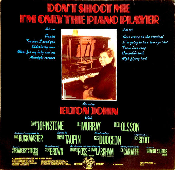 Elton John : Don't Shoot Me I'm Only The Piano Player (LP, Album)