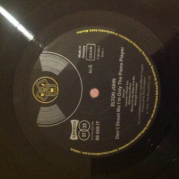Elton John : Don't Shoot Me I'm Only The Piano Player (LP, Album)