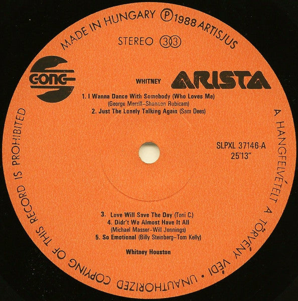 Whitney Houston : Whitney (LP, Album)