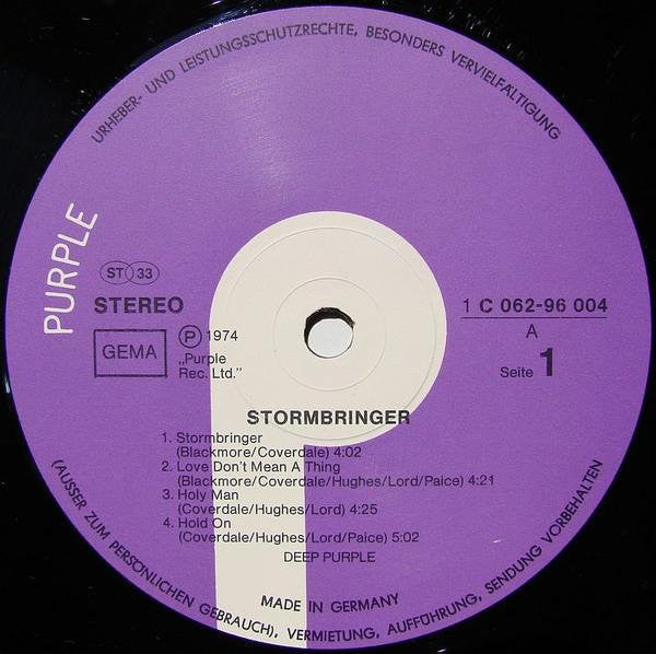 Deep Purple : Stormbringer (LP, Album, EMI)
