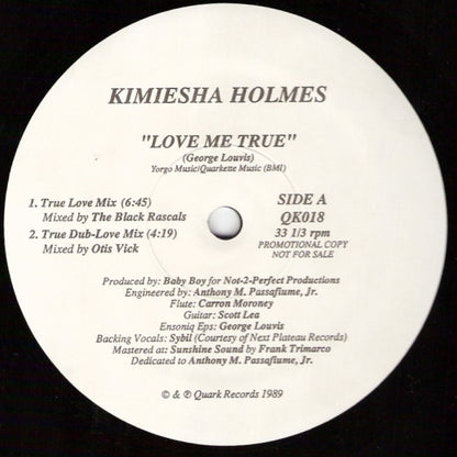 Kimiesha Holmes : Love Me True (12", Promo)