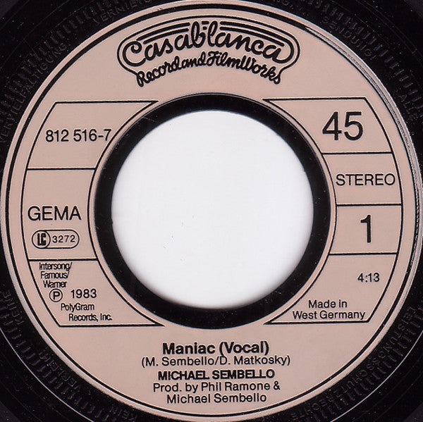 Michael Sembello : Maniac (7", Single)