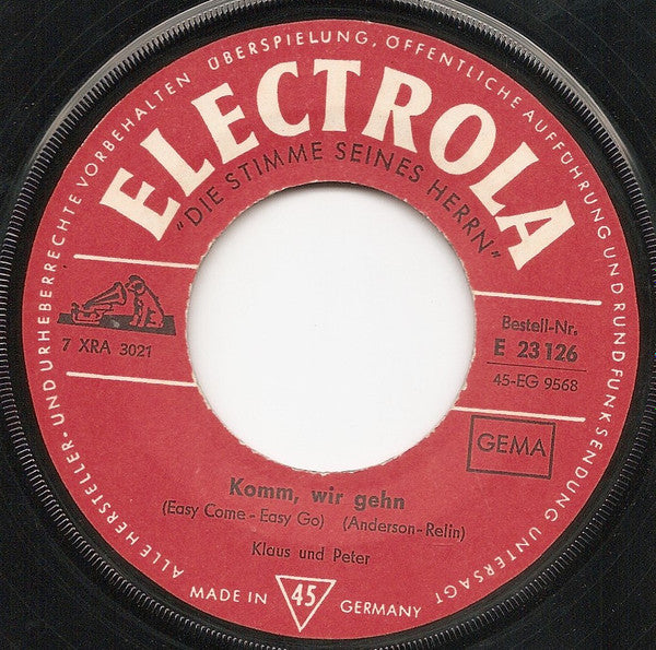 Klaus und Peter : Komm, Wir Gehen / Gitarren-Boy (7", Single)