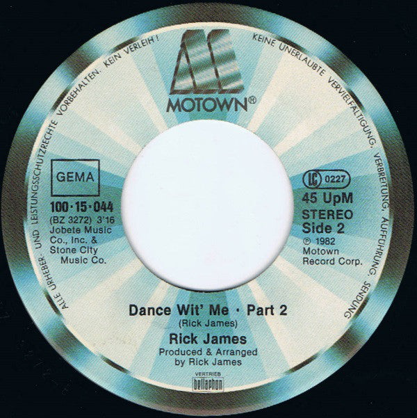 Rick James : Dance Wit' Me (7", Single)