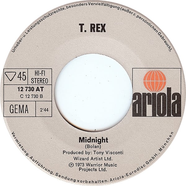T. Rex : The Groover / Midnight (7", Single)
