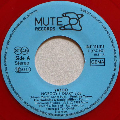 Yazoo : Nobody's Diary (7", Single, Red)