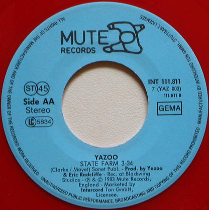 Yazoo : Nobody's Diary (7", Single, Red)