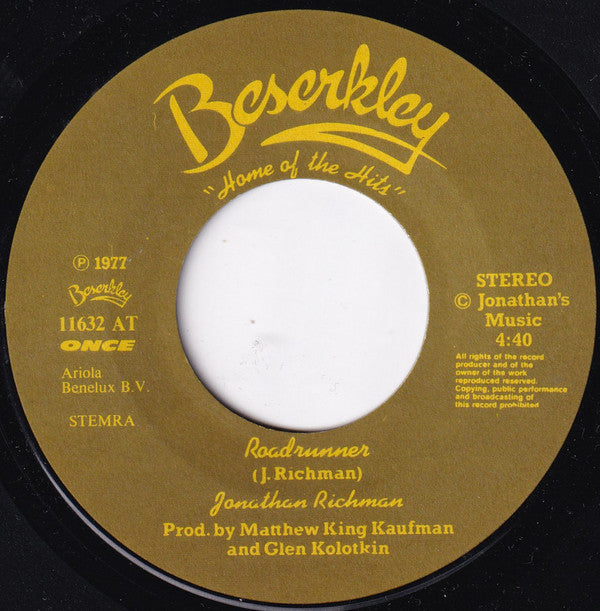 Jonathan Richman / The Modern Lovers : Roadrunner (7", Single)