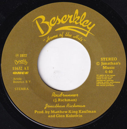 Jonathan Richman / The Modern Lovers : Roadrunner (7", Single)