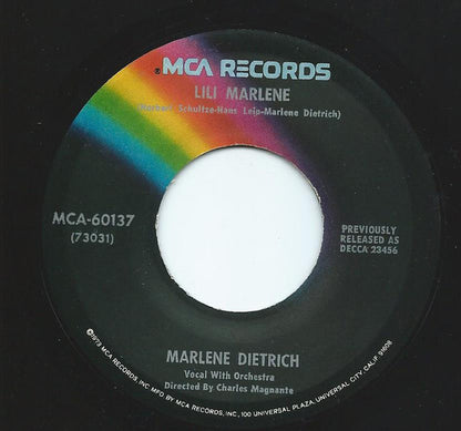 Marlene Dietrich : Lili Marlene / Symphonie (7", Single, RE)