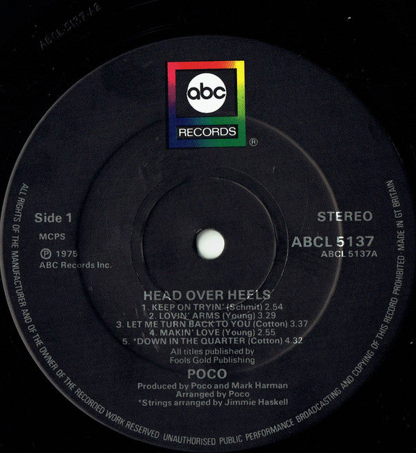 Poco (3) : Head Over Heels (LP, Album, Bla)