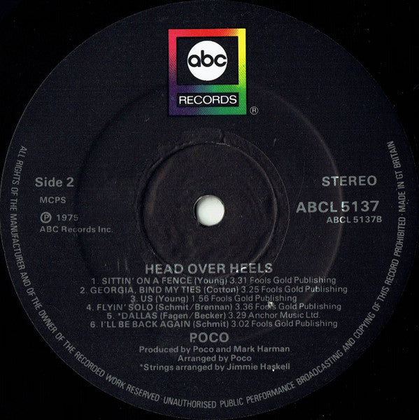 Poco (3) : Head Over Heels (LP, Album, Bla)