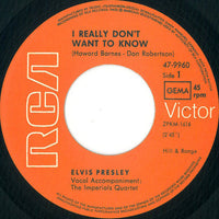 Elvis Presley : I Really Don't Want To Know (7", Single, Red)
