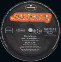 Bon Jovi : Livin' On A Prayer / You Give Love A Bad Name / Edge Of A Broken Heart (12", Maxi)
