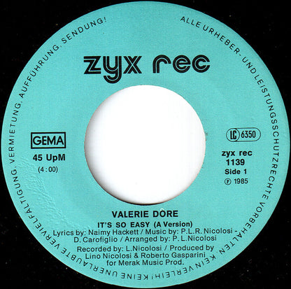 Valerie Dore : It's So Easy (7", Single)