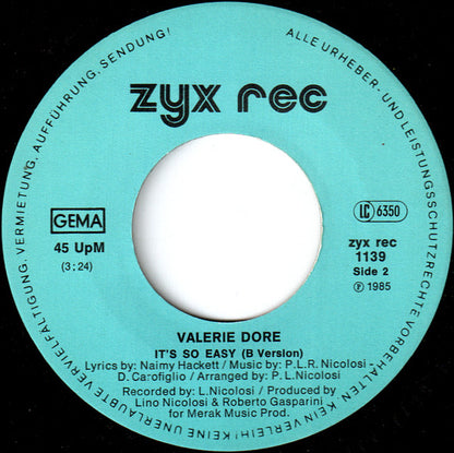 Valerie Dore : It's So Easy (7", Single)