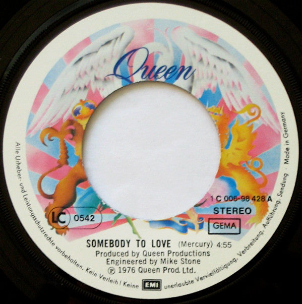 Queen : Somebody To Love (7", Single, EMI)