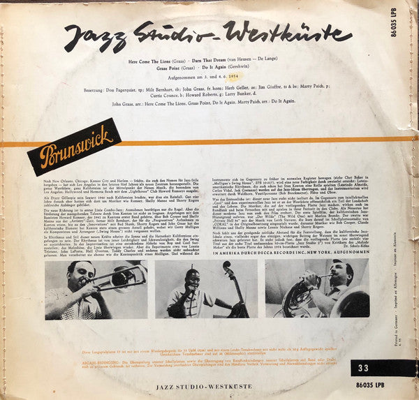 Various : Jazz Studio Westküste (10")