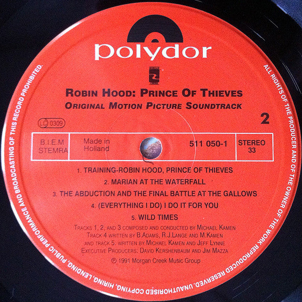 Michael Kamen : Robin Hood: Prince Of Thieves (Original Motion Picture Soundtrack) (LP, Album)