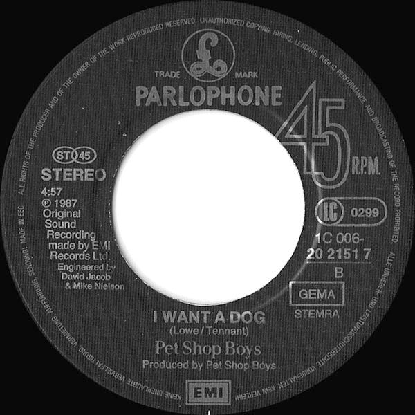 Pet Shop Boys : Rent (7", Single, EMI)