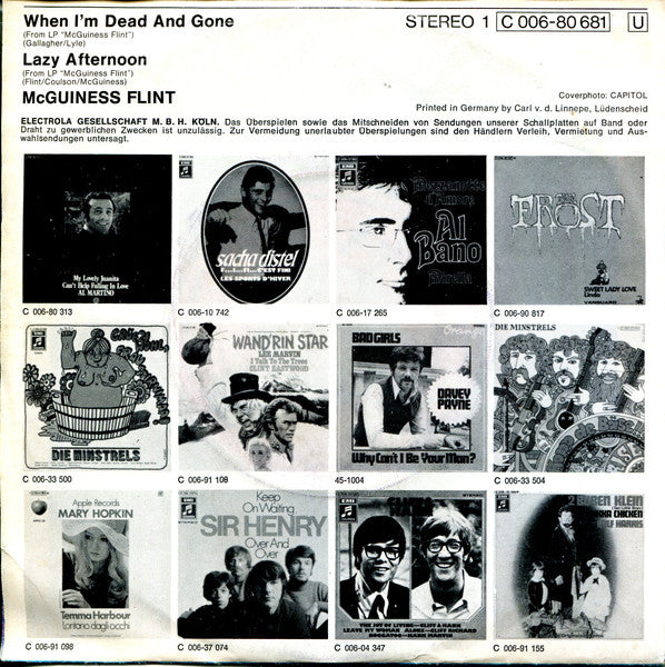 McGuinness Flint : When I'm Dead And Gone (7", Single)
