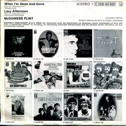 McGuinness Flint : When I'm Dead And Gone (7", Single)