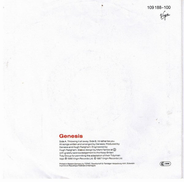 Genesis : Throwing It All Away (7", Single)