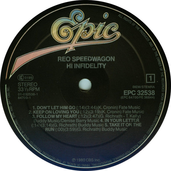 REO Speedwagon : Hi Infidelity (LP, Album, RE)