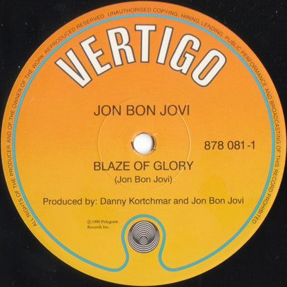 Jon Bon Jovi : Blaze Of Glory: Music From And Inspired By The Film Young Guns II (12", Single)