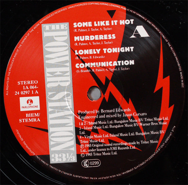 The Power Station : The Power Station 33⅓ (LP, Album)