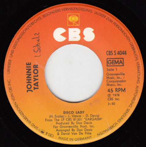 Johnnie Taylor : Disco Lady (7", Single)