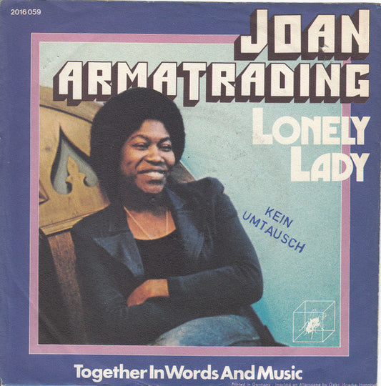 Joan Armatrading : Lonely Lady  (7", Single)