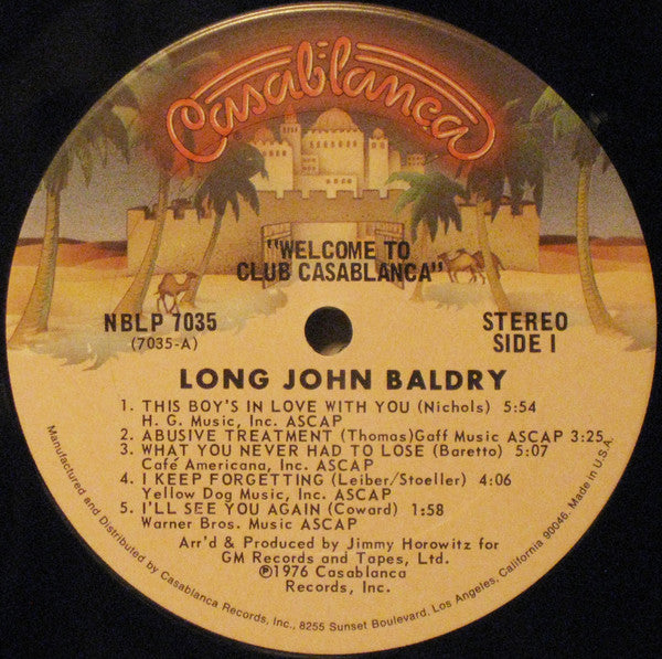 Long John Baldry : Welcome To Club Casablanca (LP, Album)