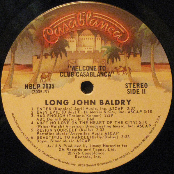 Long John Baldry : Welcome To Club Casablanca (LP, Album)