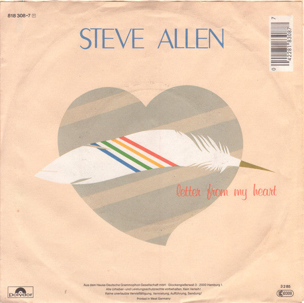 Steve Allen : Letter From My Heart (7", Single)