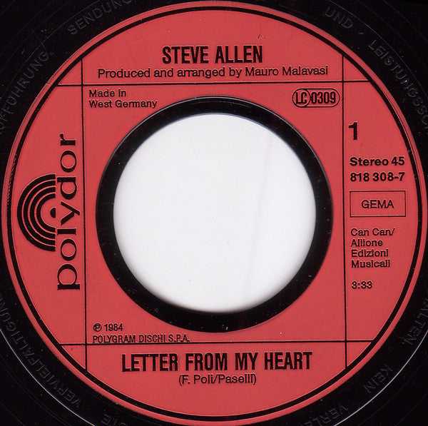 Steve Allen : Letter From My Heart (7", Single)