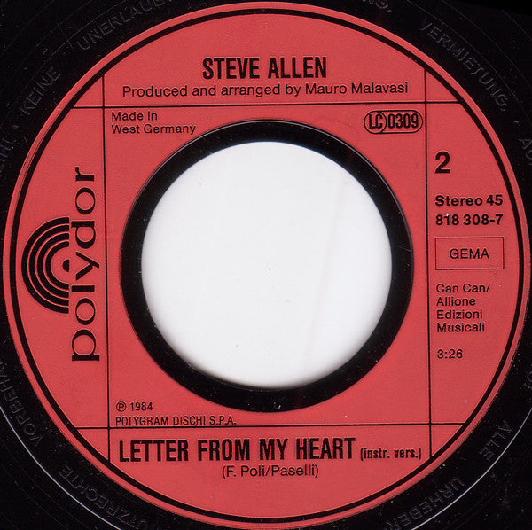 Steve Allen : Letter From My Heart (7", Single)