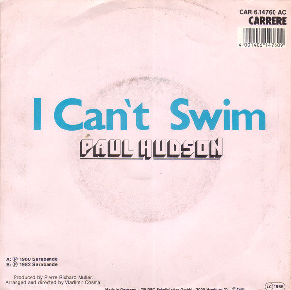 Richard Sanderson / Paul Hudson : Reality / I Can't Swim (7", Single)