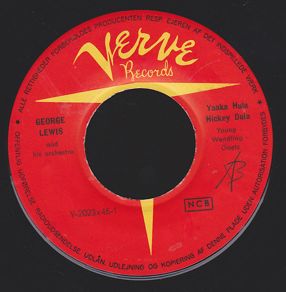 George Lewis And His Orchestra : Yaaka Hula Hickey Dula (7")