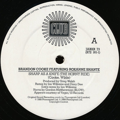 Brandon Cooke Featuring Roxanne Shante* : Sharp As A Knife (Remix) (12")