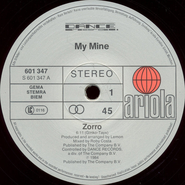 My Mine : Zorro (12")