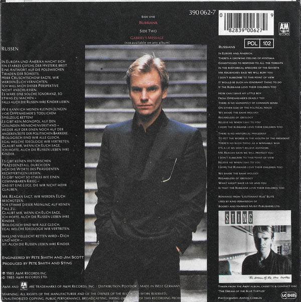 Sting : Russians (7", Single)
