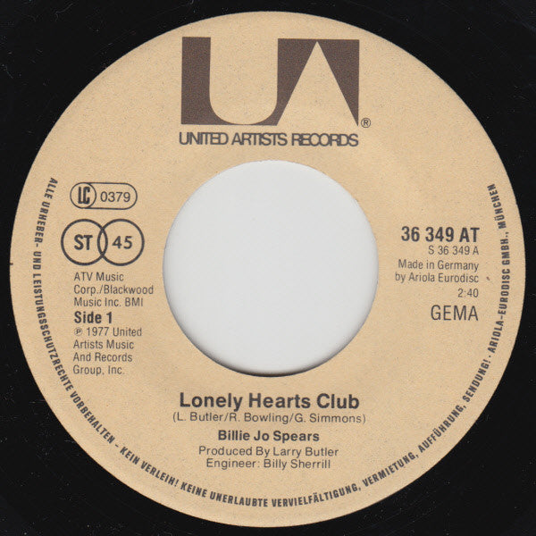 Billie Jo Spears : Lonely Hearts Club (7", Single)