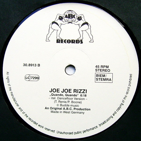 Joe Joe Rizzi* : Quando Quando (12", Maxi)