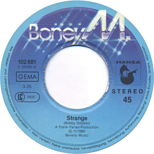Boney M. : Felicidad (Margherita)  (7", Single, Fir)