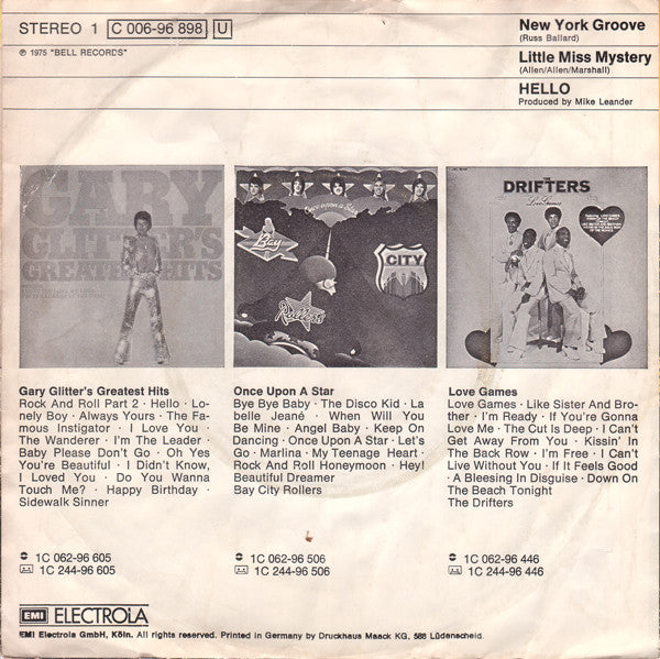 Hello : New York Groove (7", Single)