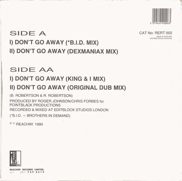 Boneshakers : Don't Go Away (12")