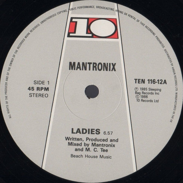 Mantronix : Ladies (12", Pic)